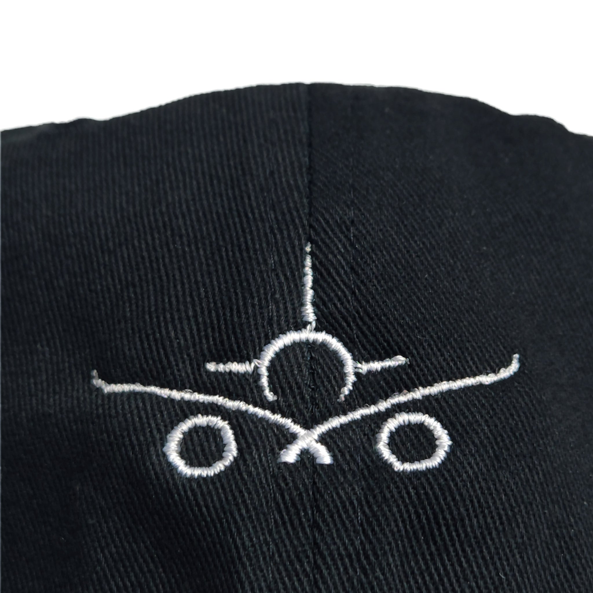 "The Classic" - Unstructured Black Aviation Dad Cap w/ White Embroidered Logo