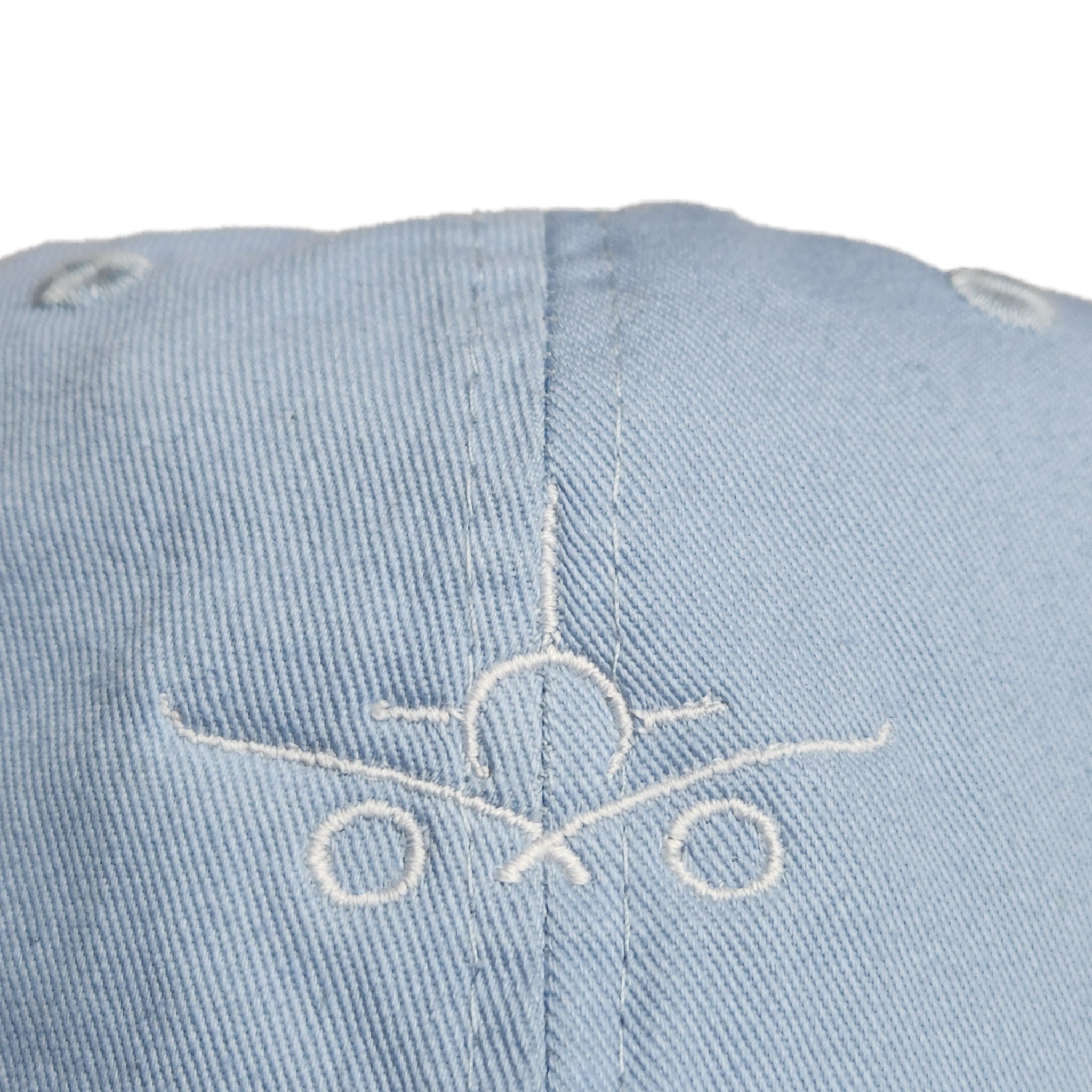 "Skyway" - Unstructured Ultra Blue Aviation Dad Cap w/ White Embroidered Logo